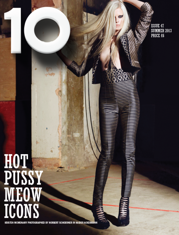 Kristen McMenamy "Hot" Trên Tạp Chí 10 MAGAZINE Hè 2013