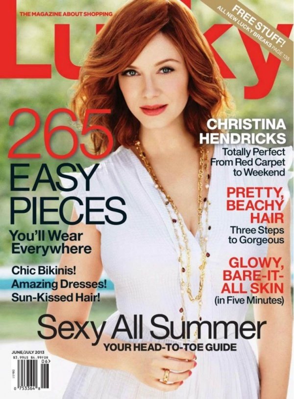 Christina Hendricks đẹp dịu dàng trên tạp chí Lucky Mỹ tháng 6