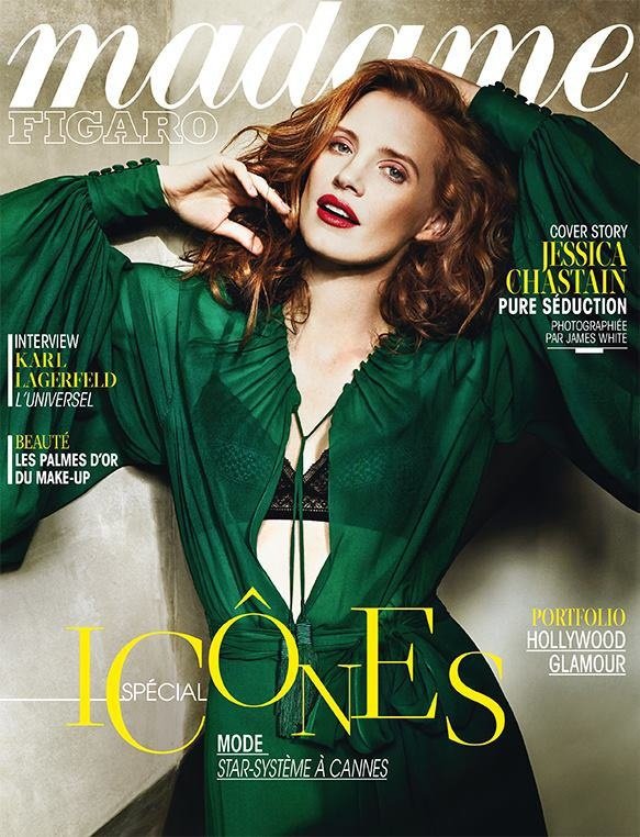 Jessica Chastain đầy bí ẩn trên tạp chí Madame Figaro.