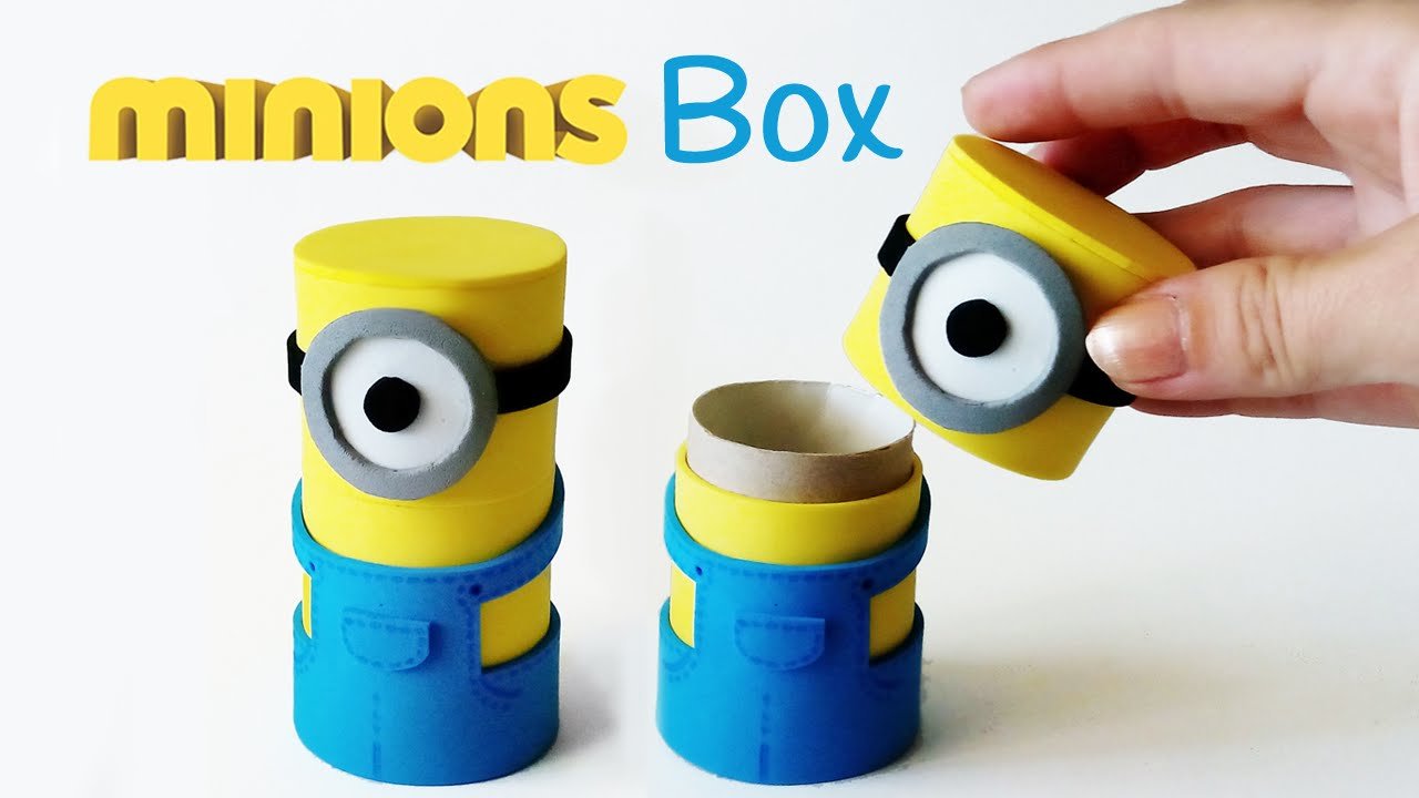 DIY crafts: MINIONS BOX from cardboard tube - Innova Crafts