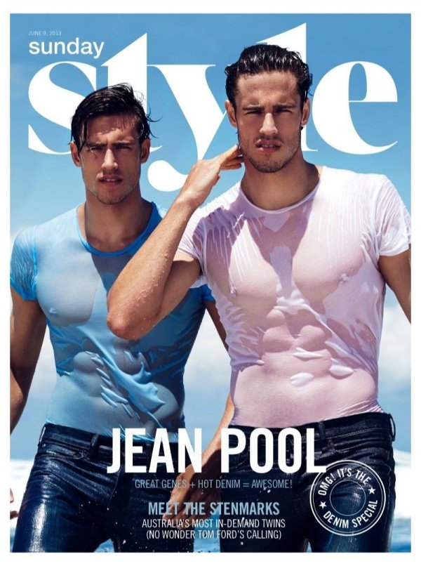 Jordan & Zac Stenmark khoe thân rắn chắc trên tạp chí Sunday Style Úc.