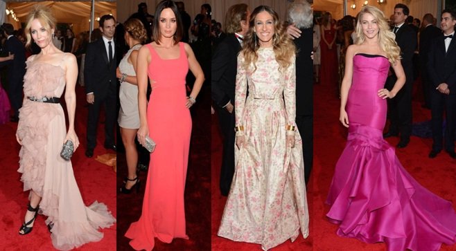 เดรสชมพูสุดเจิดกับเหล่าเซเลบดังในงาน Met Gala 2012