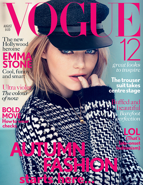 Emma Stone siêu dễ thương trên Vogue số tháng 8 [PHOTOs]