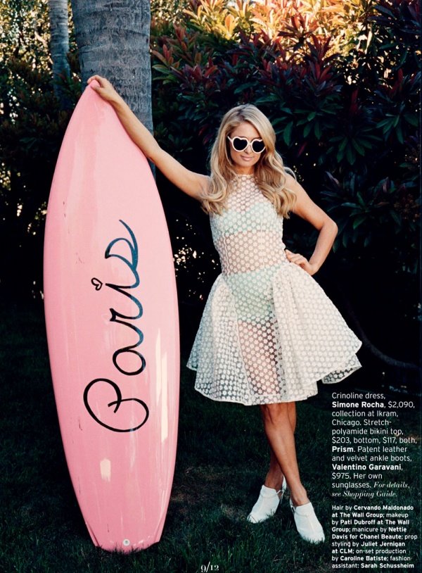 Paris Hilton trở lại với tạp chí Elle US tháng 7/2013.