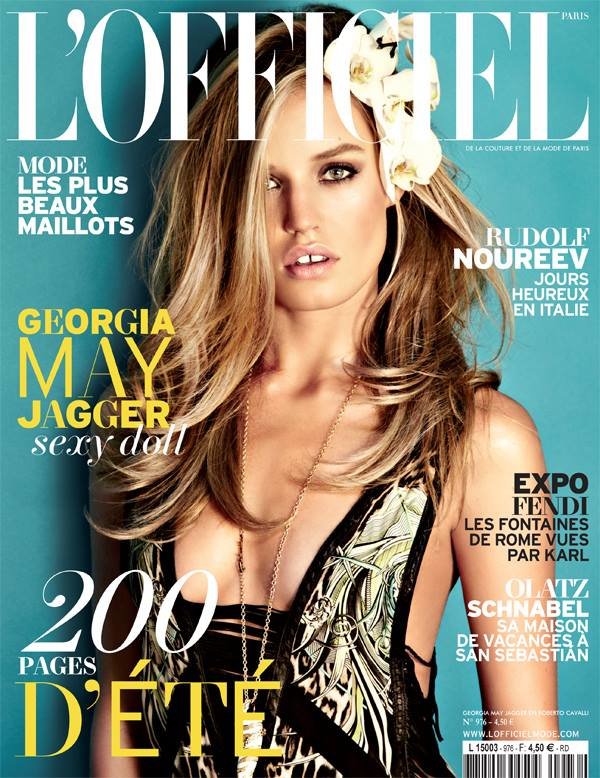 Georgia May Jagger mang luồng khí nóng nhiệt đới mới cho bìa tạp chí L’Officiel Paris tháng 6-7/2013.