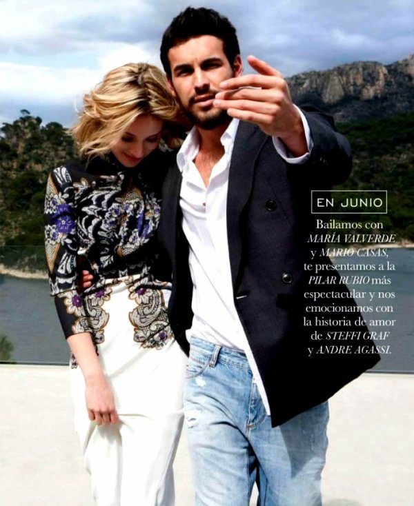 Maria Valverde & Mario Casas tình tứ trên tạp chí Elle Tây Ban Nha tháng 7/2013.