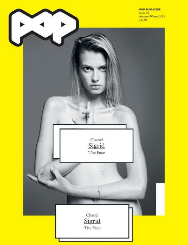 Sigrid Agren chụp hình nude nghệ thuật trên tạp chí POP
