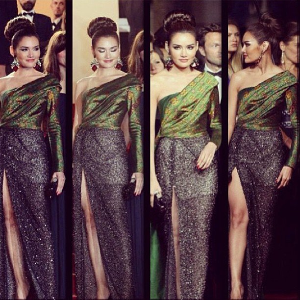 สวยสง่า! "ญาญ่าหญิง" แต่งชุดไทยประยุกต์ งานเทศกาลหนังเมืองคานส์