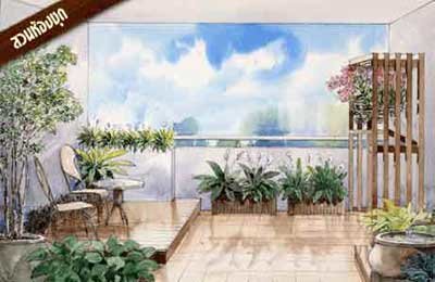 สวนสวยช่วยประหยัดพลังงาน สวนห้องชุด สวนอาคารพาณิชย์