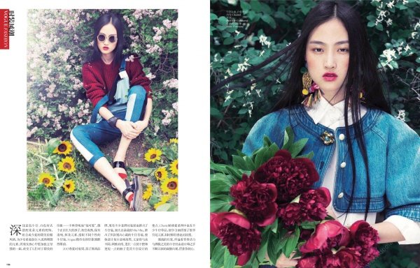 Jing Wen Nổi Bật Cùng Denim Trên Tạp Chí Vogue Trung Quốc Tháng 7/2013