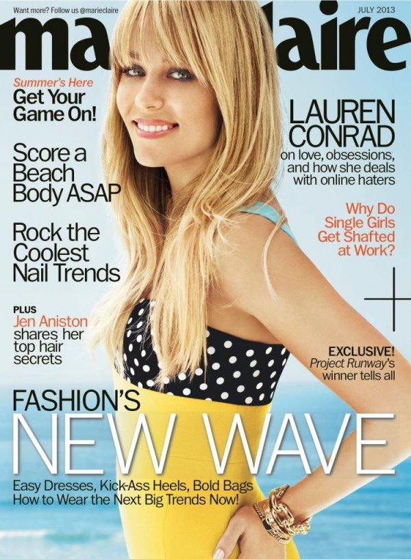 Lauren Conrad rạng rỡ chụp ảnh cực chất hè cho bìa tạp chí Marie Claire US tháng 7/2013.